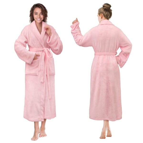 Microfiber Fleece Robe – Ultra Soft, Warm & Lightweight | Full-Length Bathrobe for Men & Women